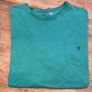 Polo by Ralph Lauren Men’s 4X 100% Soft‎ Cotton Green Short Sleeve Pocket Shirt